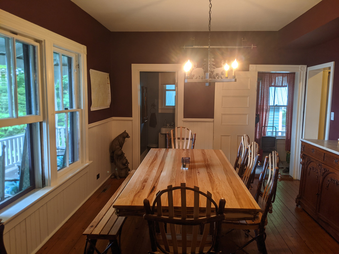 Large wooden dining room table